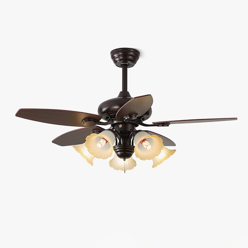 Vintage mennyezeti ventilátor világítással, 107cm - Lamylie