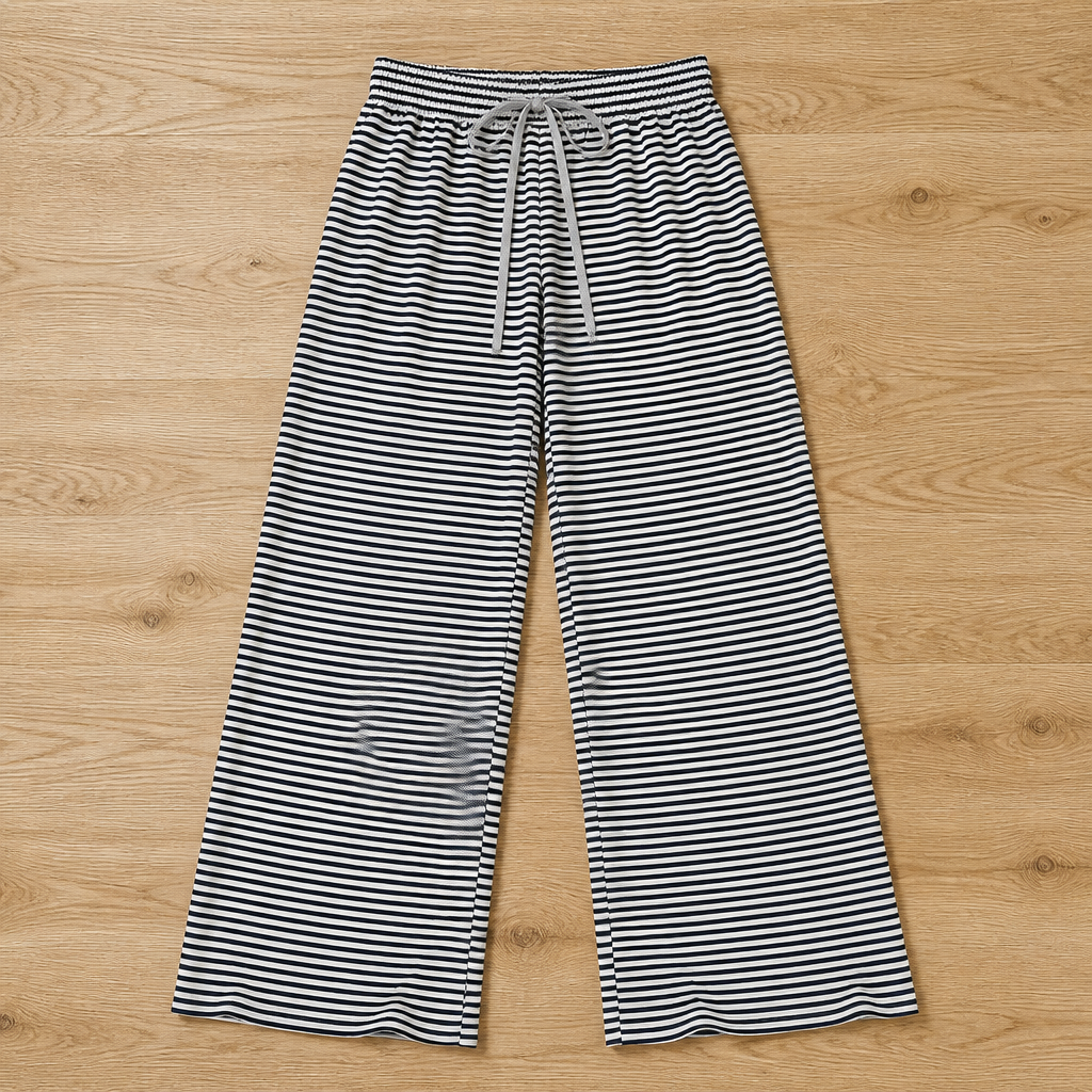 LuxeFlow Striped Knit Pants — Feel Unstoppable Freedom and Effortless Chic All Day Long - Lamylie
