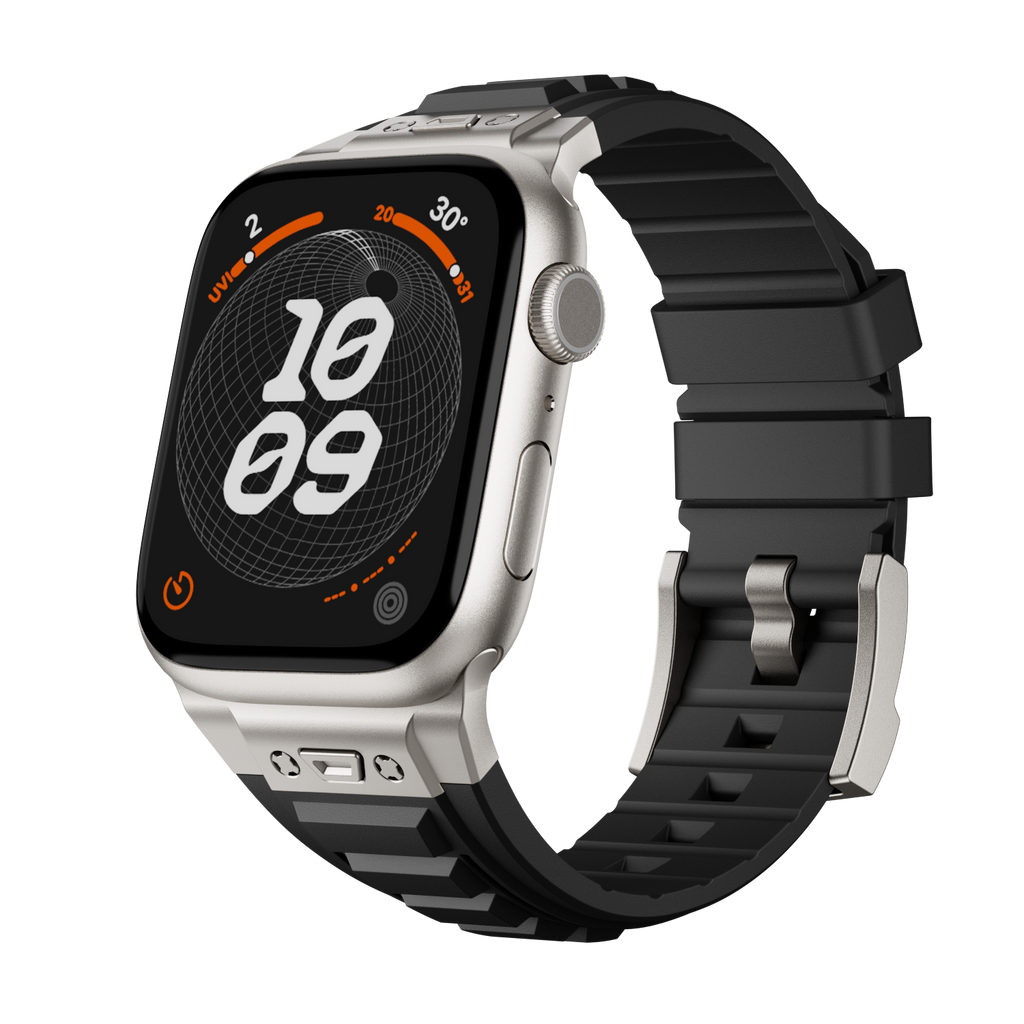 Taktyczny silikonowy pasek AeroGuard — aktywne kanały wentylacyjne, pasek do Apple Watch