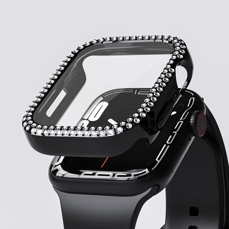 LumaGleam-etui til Apple Watch — herdet glassbeskyttelse med rhinsteinskant
