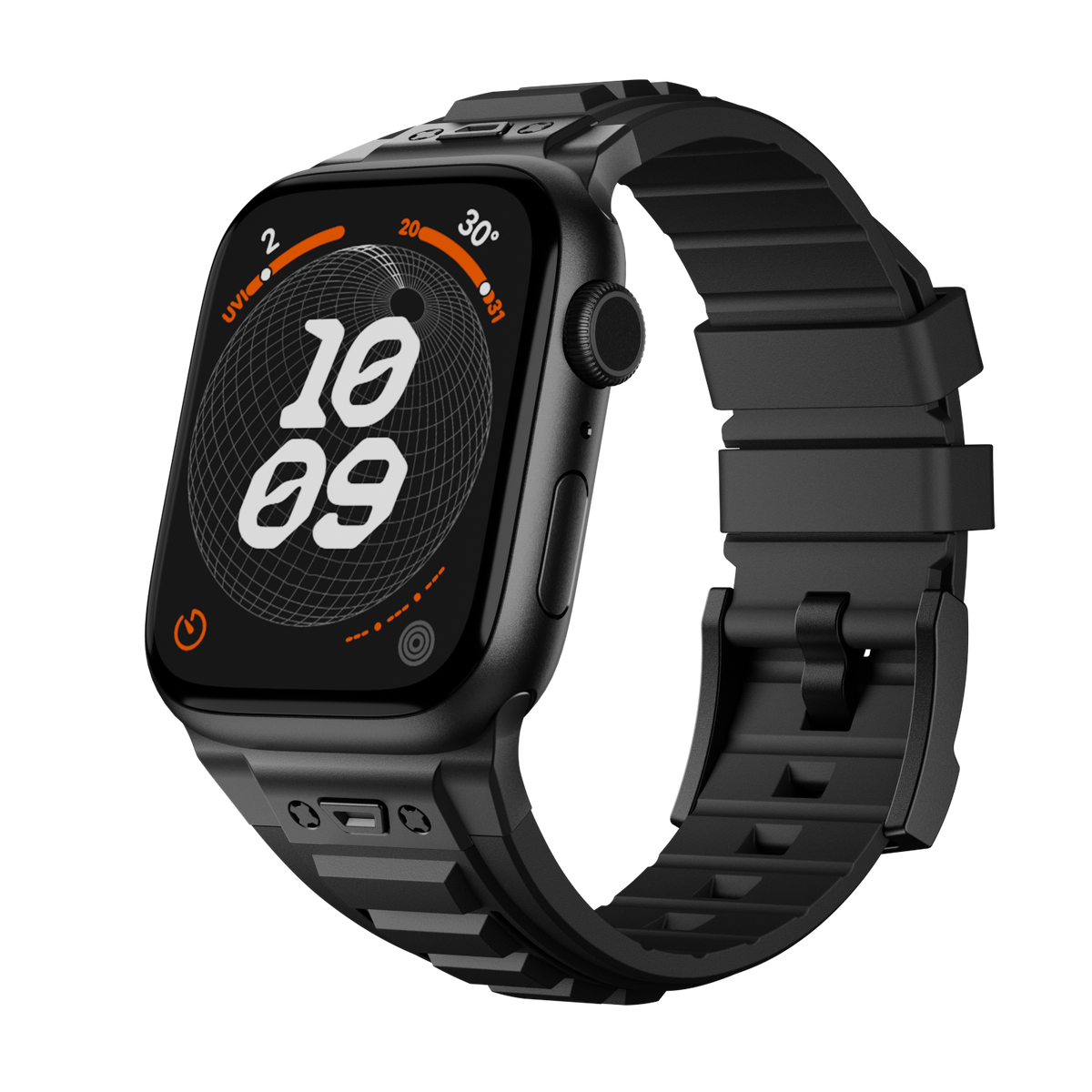 Taktyczny silikonowy pasek AeroGuard — aktywne kanały wentylacyjne, pasek do Apple Watch