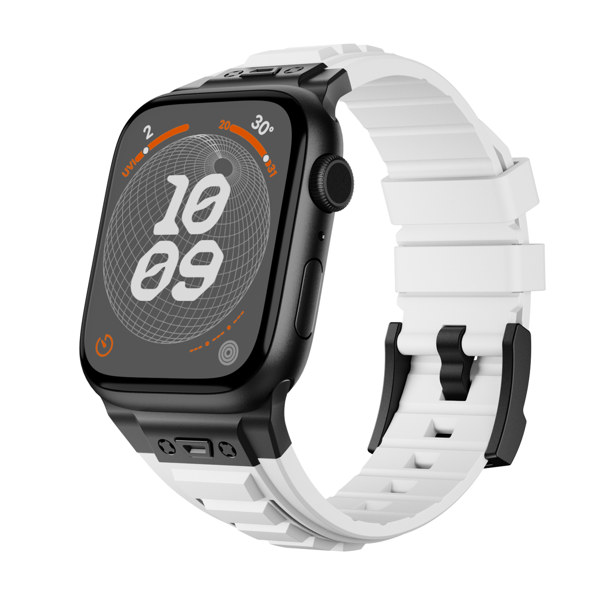 Taktyczny silikonowy pasek AeroGuard — aktywne kanały wentylacyjne, pasek do Apple Watch