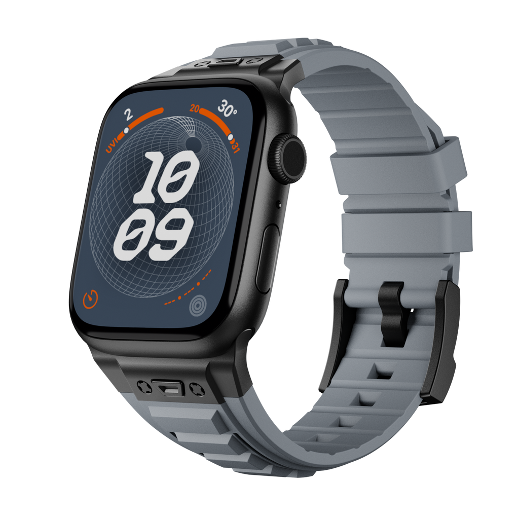 Taktyczny silikonowy pasek AeroGuard — aktywne kanały wentylacyjne, pasek do Apple Watch