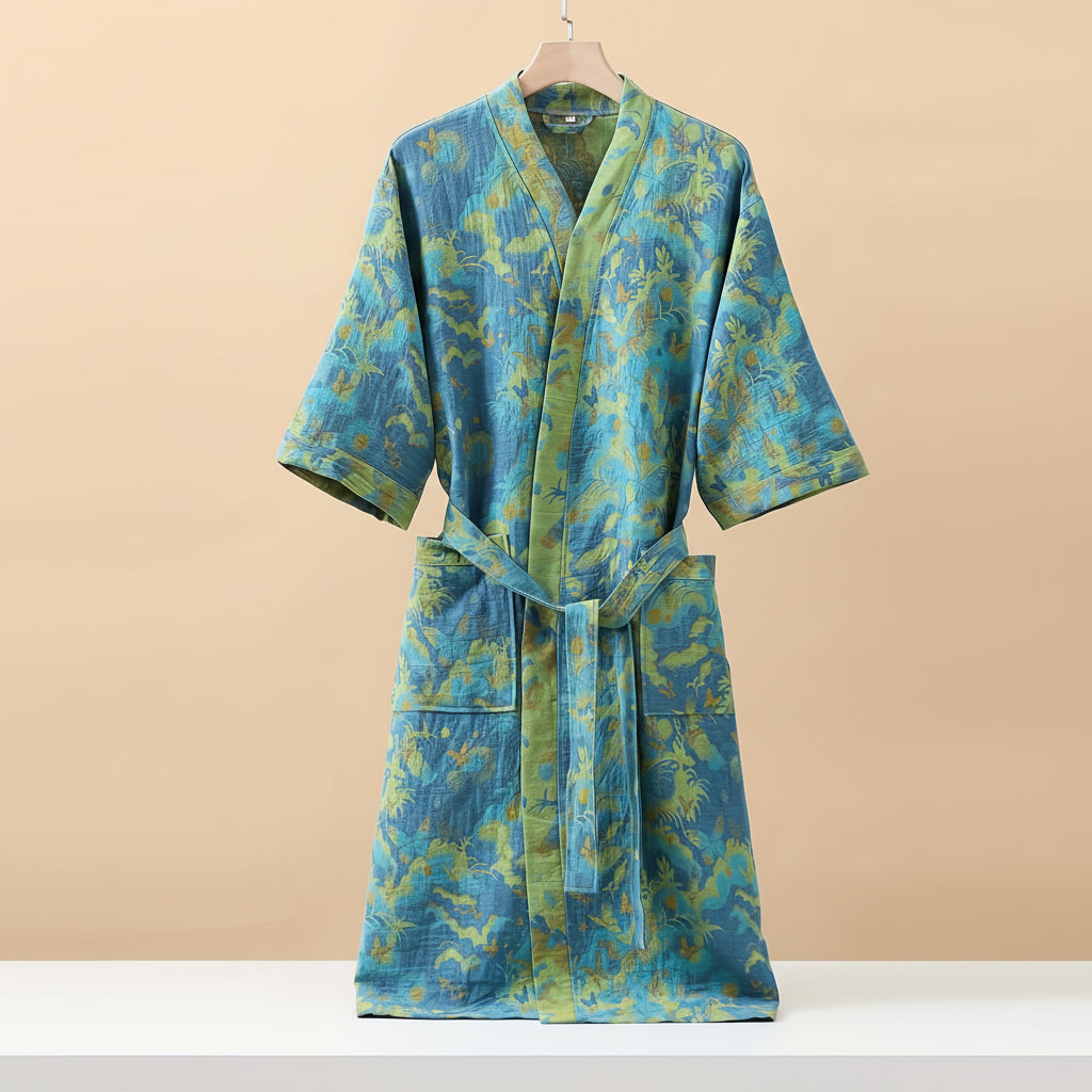 Ensemble de vêtements de nuit unisexe 100 % coton double gaze Luxeloom — Respirant, tissage double épaisseur