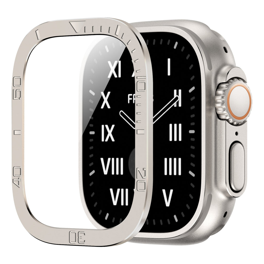 Pellicola protettiva in vetro temperato per Apple Watch Ultra e Ultra 2 di ZenGuard — cornice metallica integrale