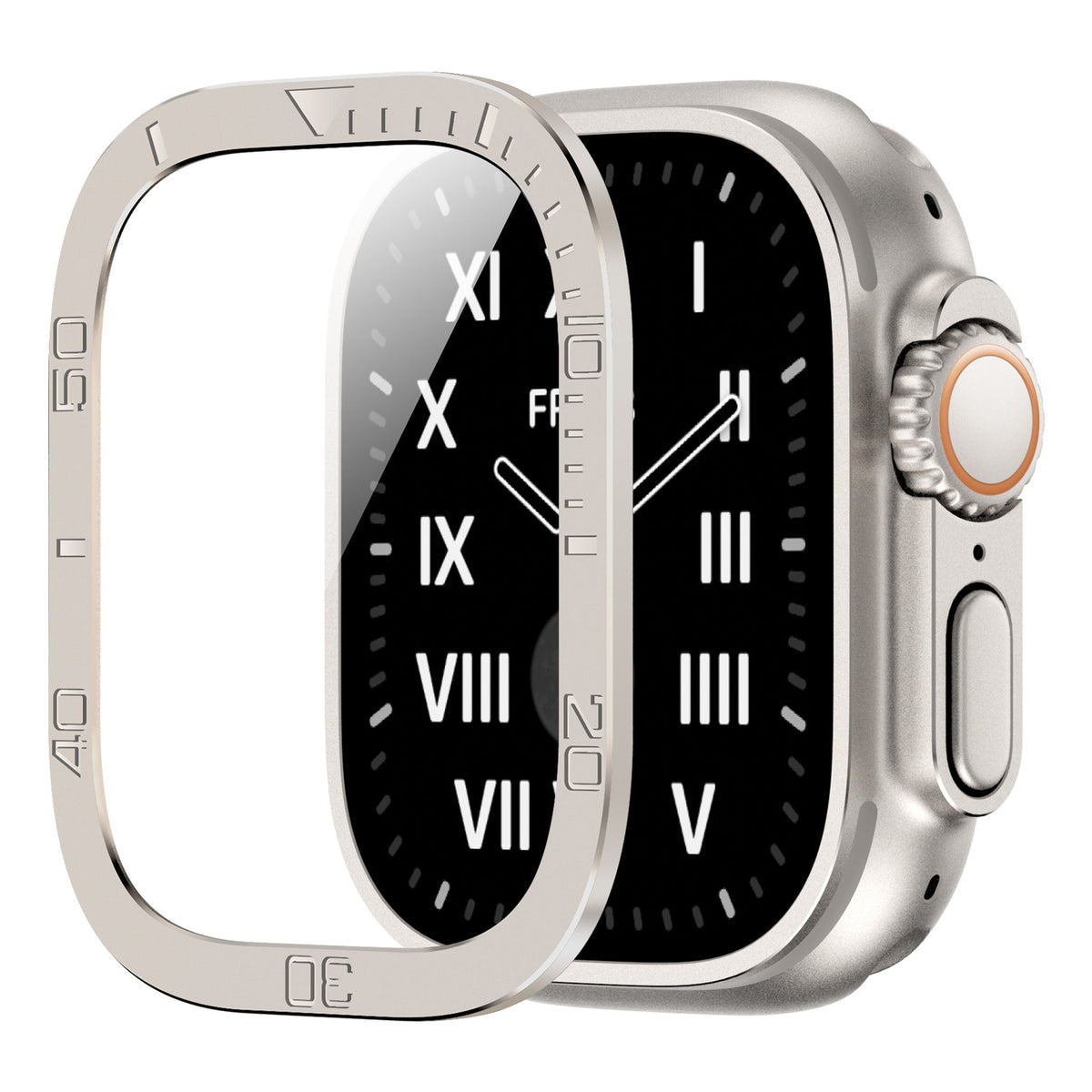 Pellicola protettiva in vetro temperato per Apple Watch Ultra e Ultra 2 di ZenGuard — cornice metallica integrale