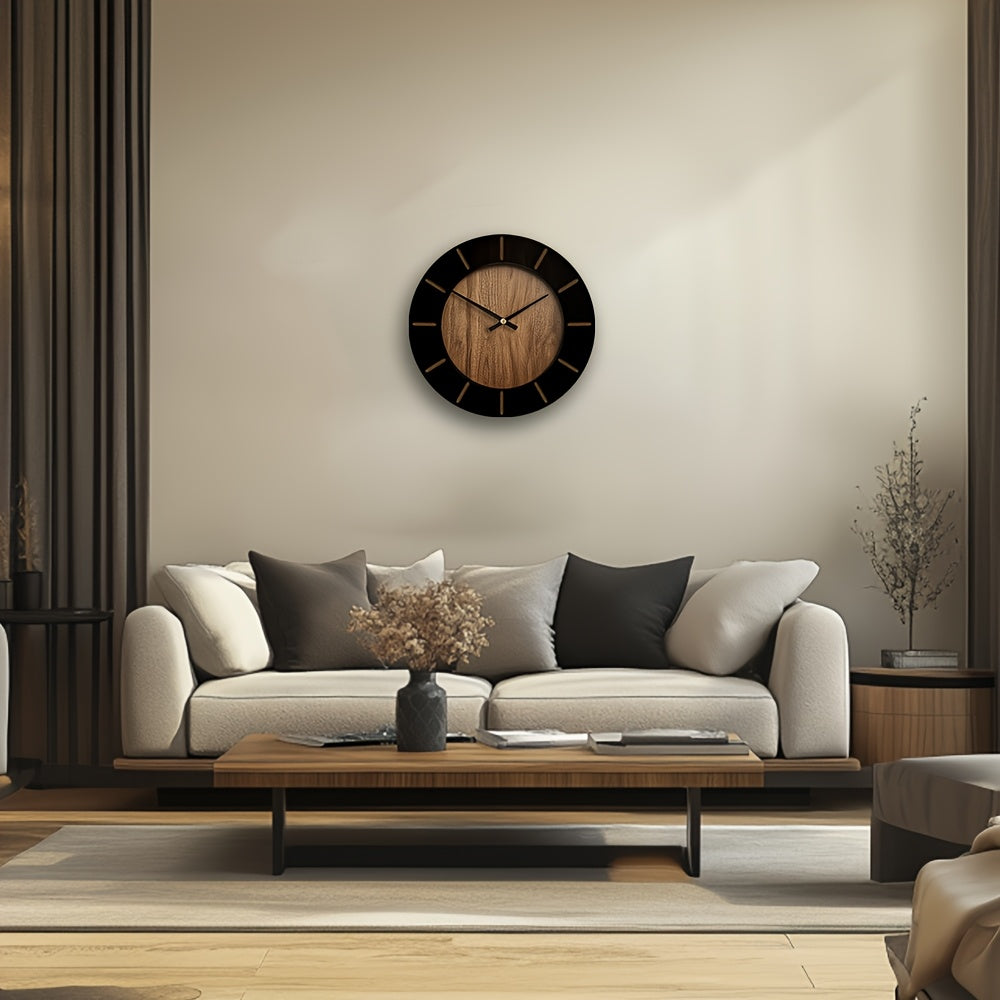 Relógio de parede de madeira TimberMuse — Movimento silencioso, silhueta clássica