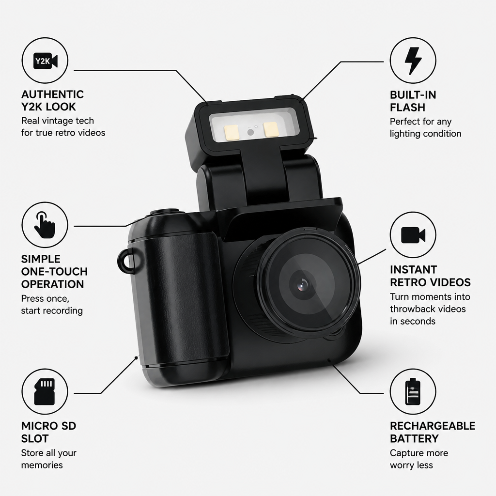 FlashReel Nostalgic Camera — Instantly Relive Your Most Heartfelt Y2K Memories with Authentic Retro Soul - Lamylie