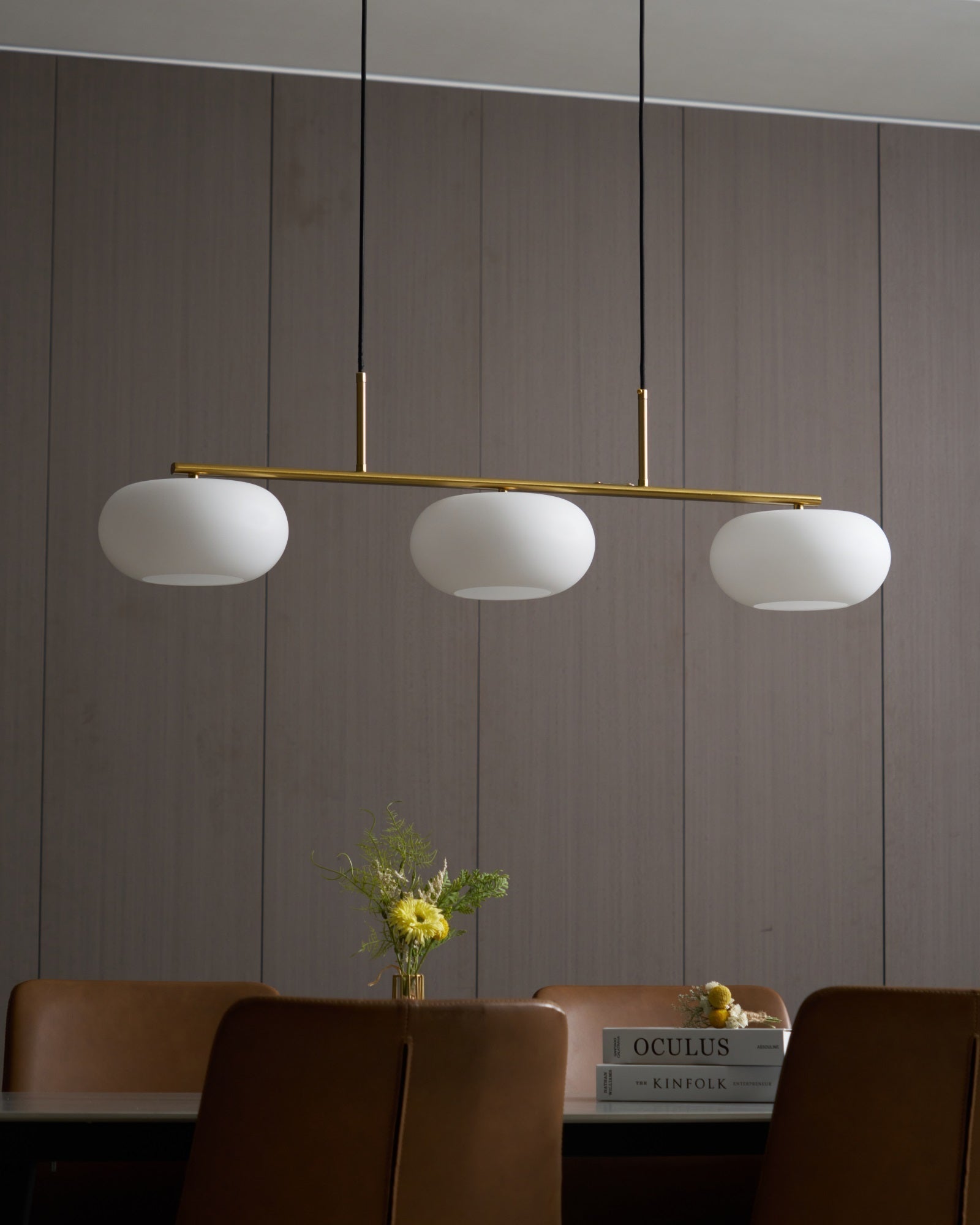 Design-Hängeleuchte mit 3 Glaskugelschirmen - Stilvolle Esszimmerbeleuchtung für Tisch und Kücheninsel - Verstellbar 150 cm - Nickel oder Gold - E26/E27 - Lamylie