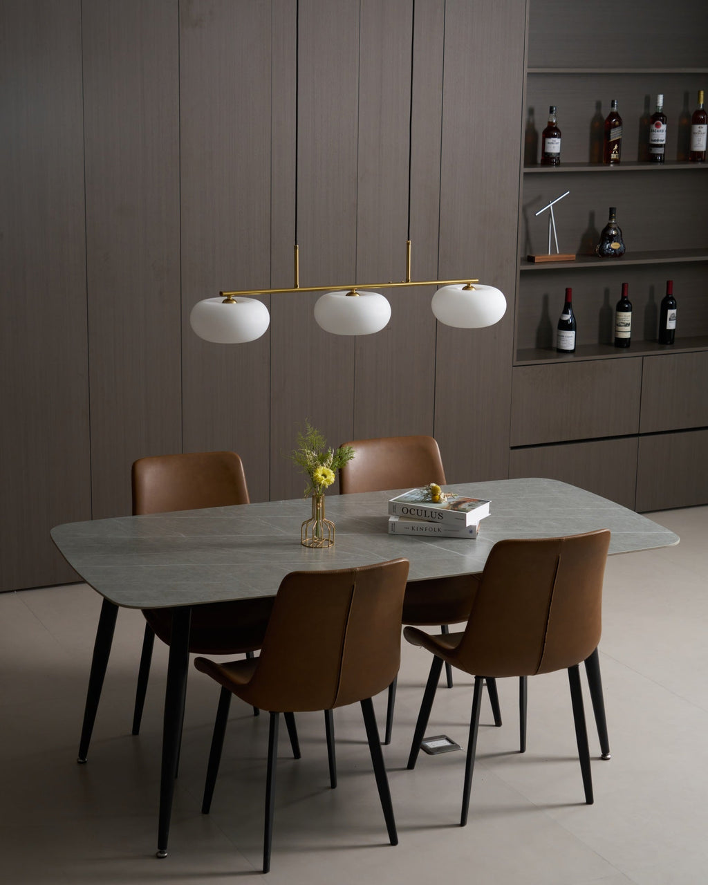 Design-Hängeleuchte mit 3 Glaskugelschirmen - Stilvolle Esszimmerbeleuchtung für Tisch und Kücheninsel - Verstellbar 150 cm - Nickel oder Gold - E26/E27 - Lamylie