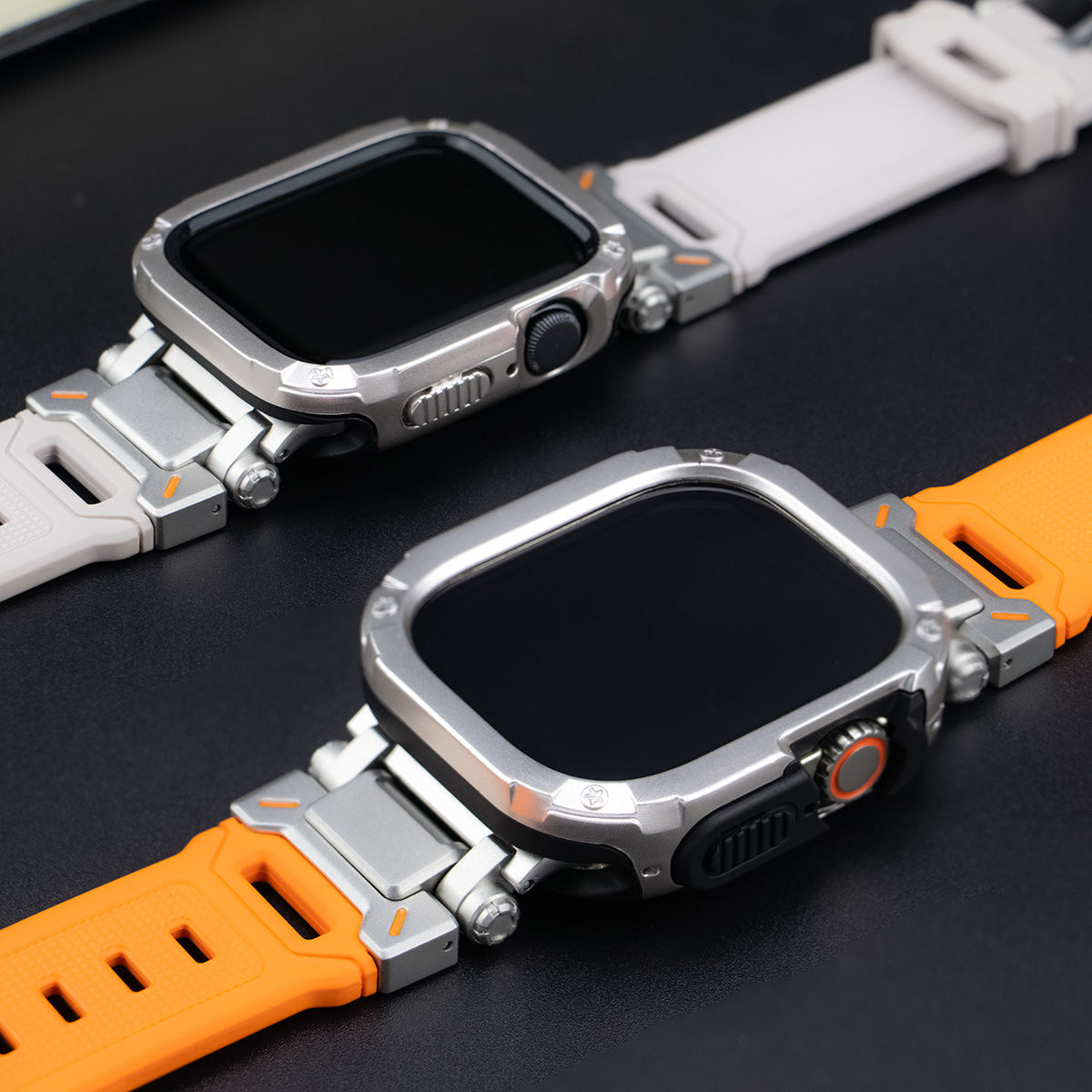 Étui fin NovaGuard 2-en-1 pour Apple Watch avec bracelet en caoutchouc fluoré