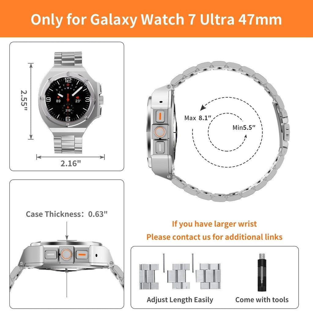AstraGuard-ram och armband i zinklegering – precis passform för Galaxy Ultra 47mm