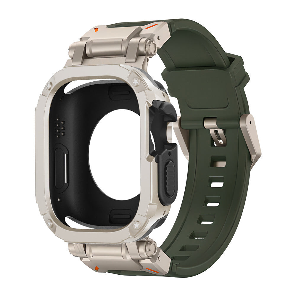 Étui fin NovaGuard 2-en-1 pour Apple Watch avec bracelet en caoutchouc fluoré