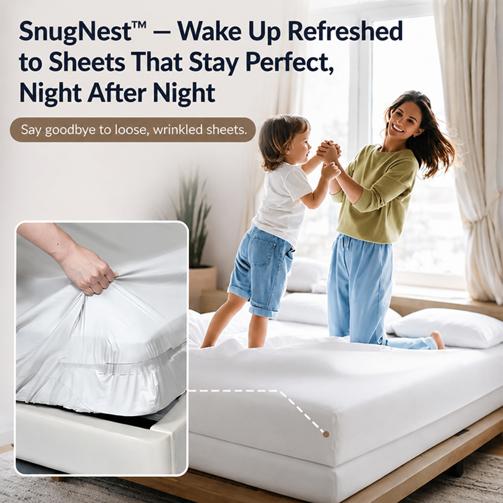 SnugNest — Wach erfrischt auf mit perfekt sitzender Bettwäsche, Nacht für Nacht - Lamylie