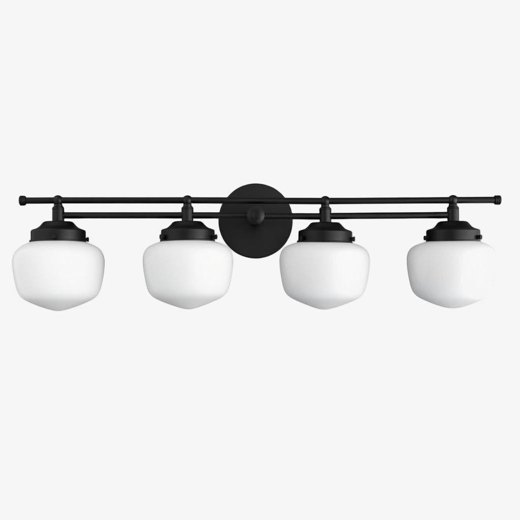 Globe Wall Lamp Classic Bathroom Schoolhouse Lighting Matte Opal Glass for Mirror and Sink - Lamylie