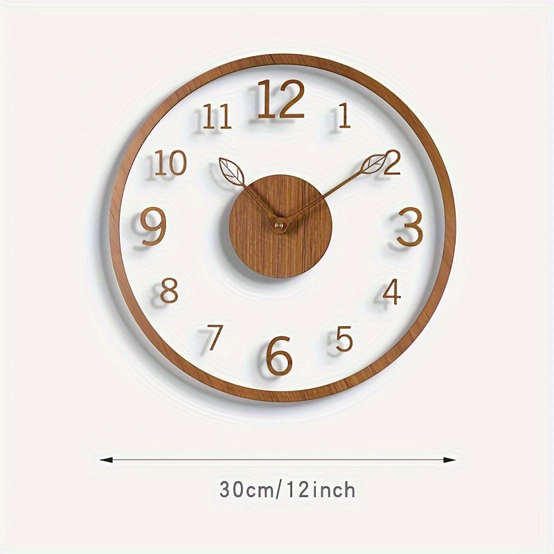Orologio da parete sospeso minimalista Leafora — quadrante dal motivo a foglia essenziale
