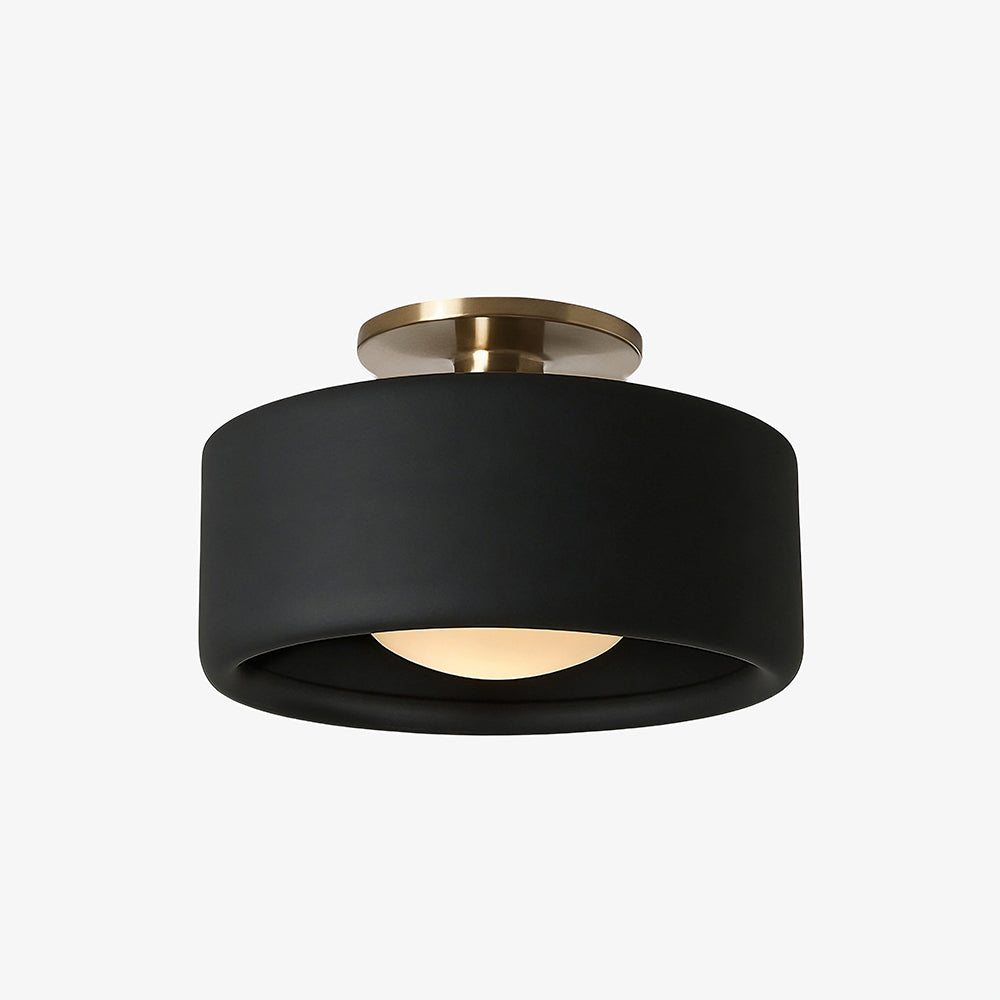 Keramische plafondlamp in Scandinavisch design met halfronde porseleinen kap - Lamylie