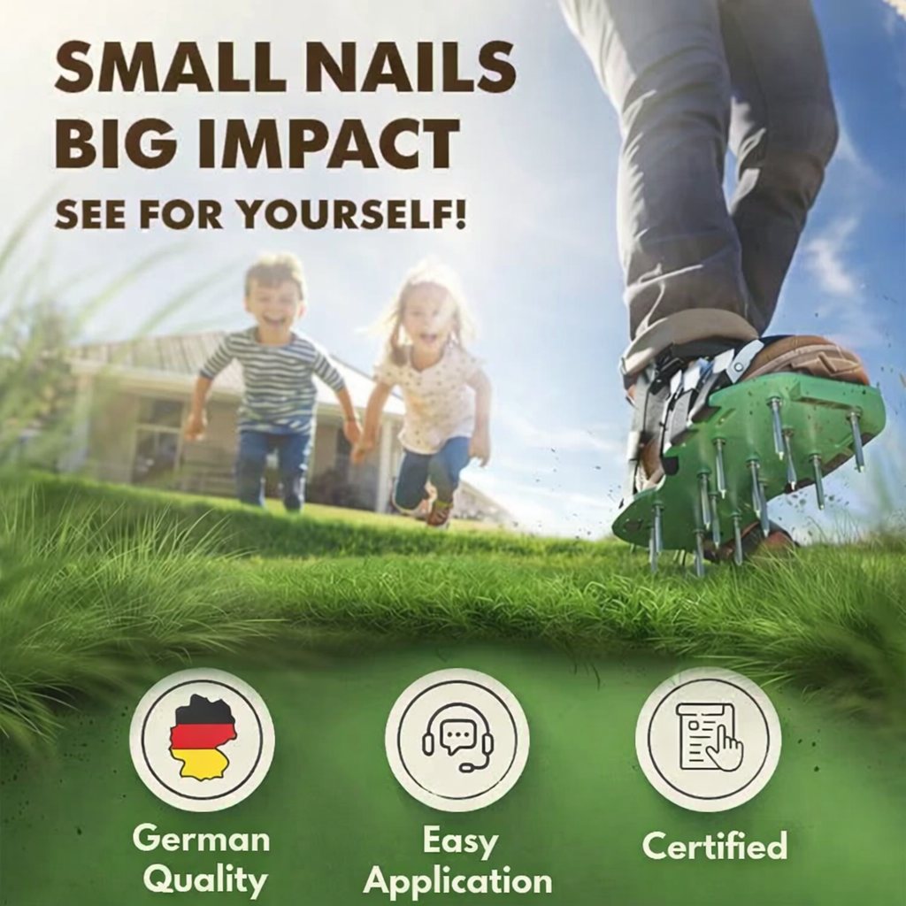 Gyepszellőztető cipőtüskék | Séta közben szellőztesse a gyepet | Tüskés pántos kialakítás | Green Step – Lamylie
