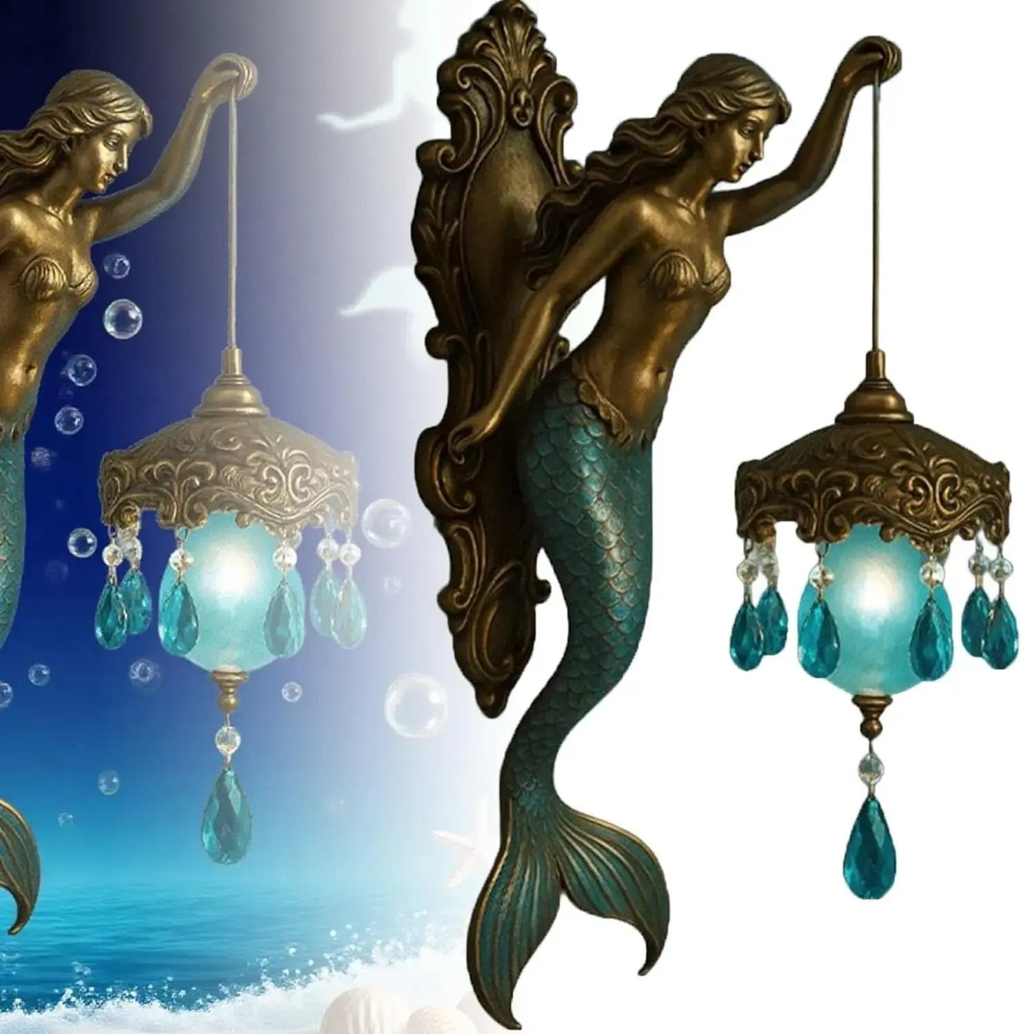 Baroque Style Mermaid Wall Lamp – Romantic Illumination for Your Home - Lamylie