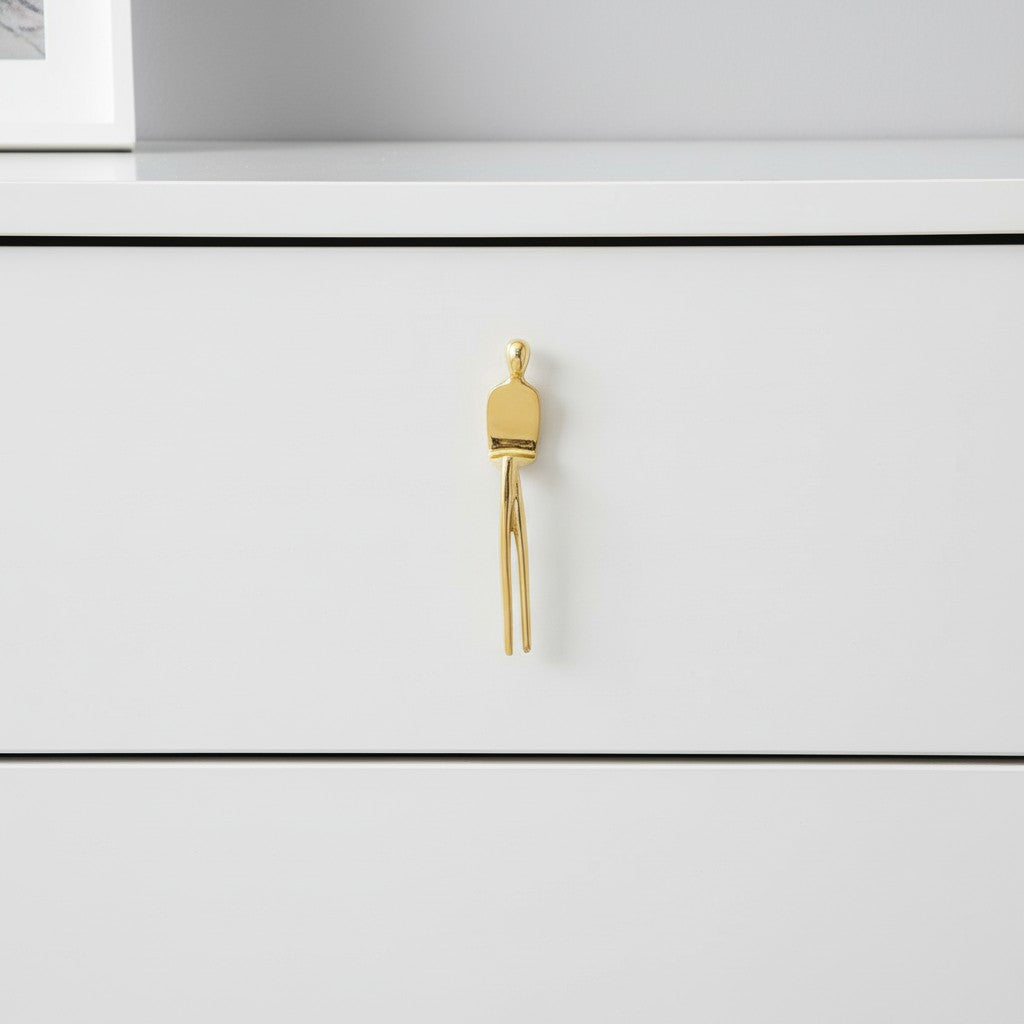 Minimalistischer Schrankgriff - Messing Silber Rosa - Skandinavisches Möbeldesign - Lamylie