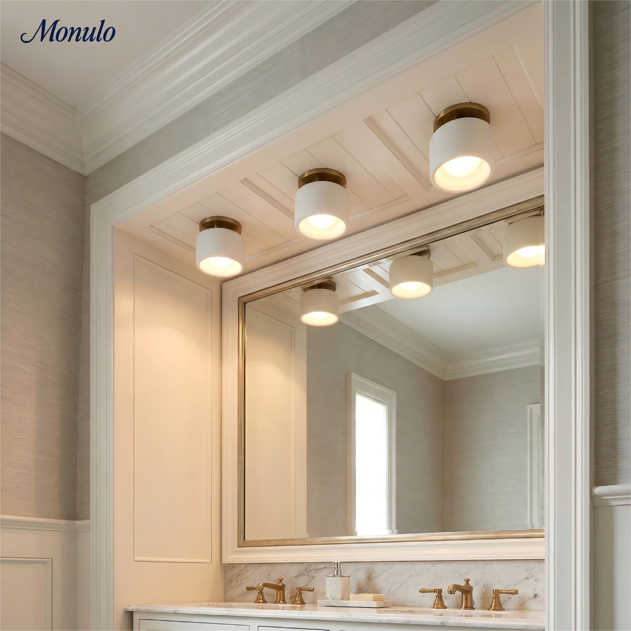 Porcelain Ceiling Lamp with Sleek Mounting | Modern Low Profile Lamp Ceramic Surface Lighting - Lamylie