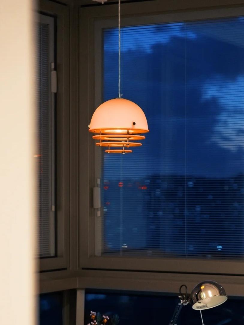 Stylish Pendant Lamp Bauhaus Design Orange-White Ambient Lighting for Modern Interiors - Lamylie