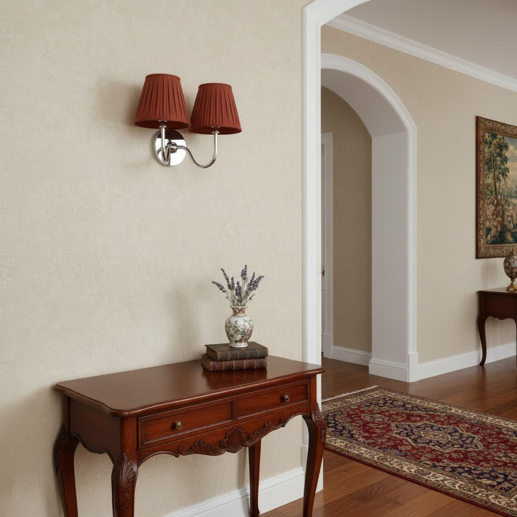 Wall Lamp with Pleated Fabric Shade | Classic Lighting for Bedroom and Living Room - Lamylie
