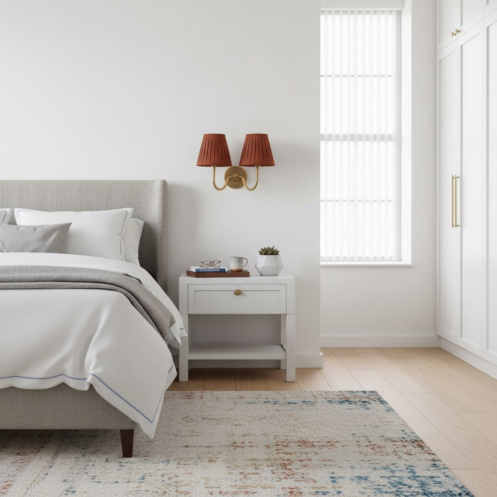 Wall Lamp with Pleated Fabric Shade | Classic Lighting for Bedroom and Living Room - Lamylie