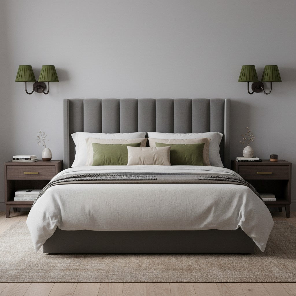 Wall Lamp with Pleated Fabric Shade | Classic Lighting for Bedroom and Living Room - Lamylie