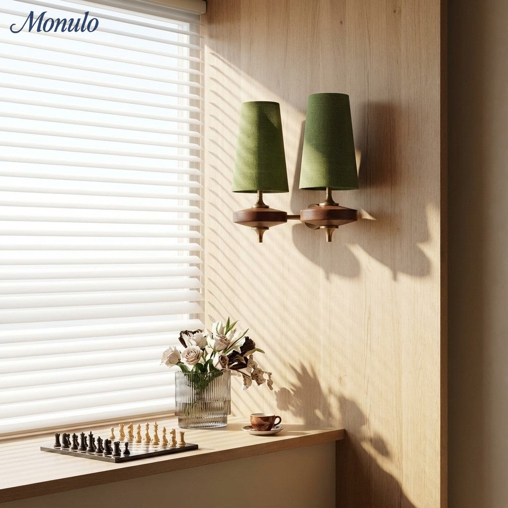 Retro Wall Lamp with Fabric Shade | Vintage Lighting for Bedroom - Lamylie