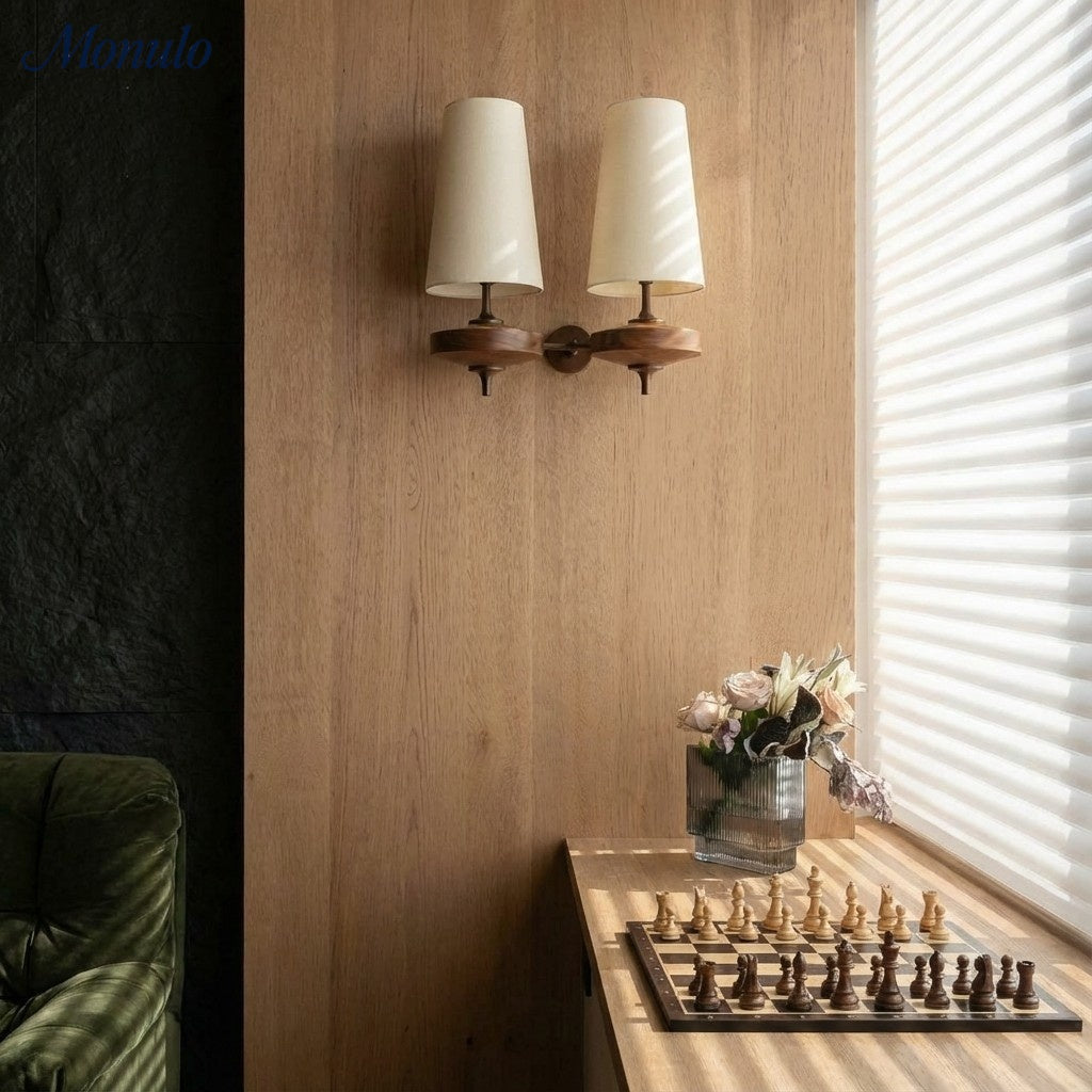 Retro Wall Lamp with Fabric Shade | Vintage Lighting for Bedroom - Lamylie