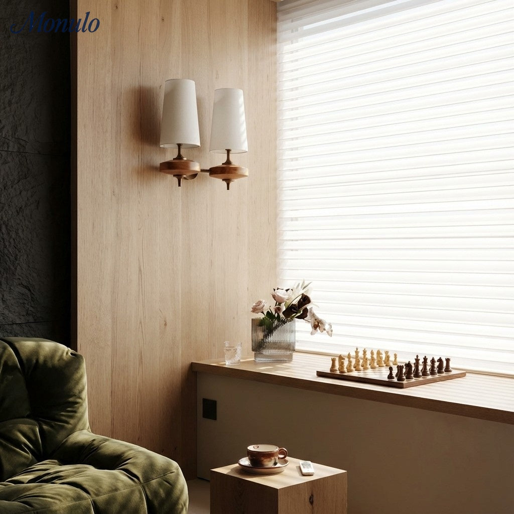 Retro Wall Lamp with Fabric Shade | Vintage Lighting for Bedroom - Lamylie