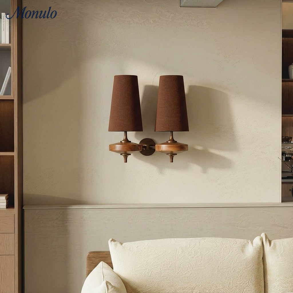 Retro Wall Lamp with Fabric Shade | Vintage Lighting for Bedroom - Lamylie
