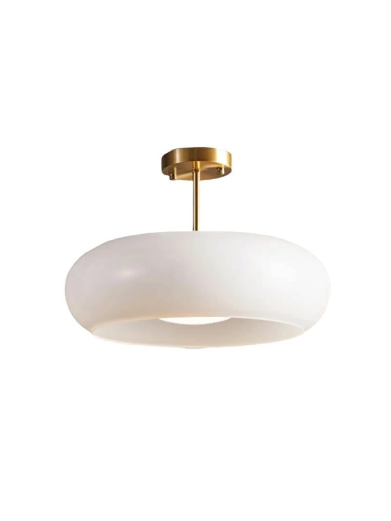 Ceiling Lamp Glass Disc Bauhaus Design Brass or Chrome Orange Yellow or White Glass Retro Stylish Lighting - Lamylie