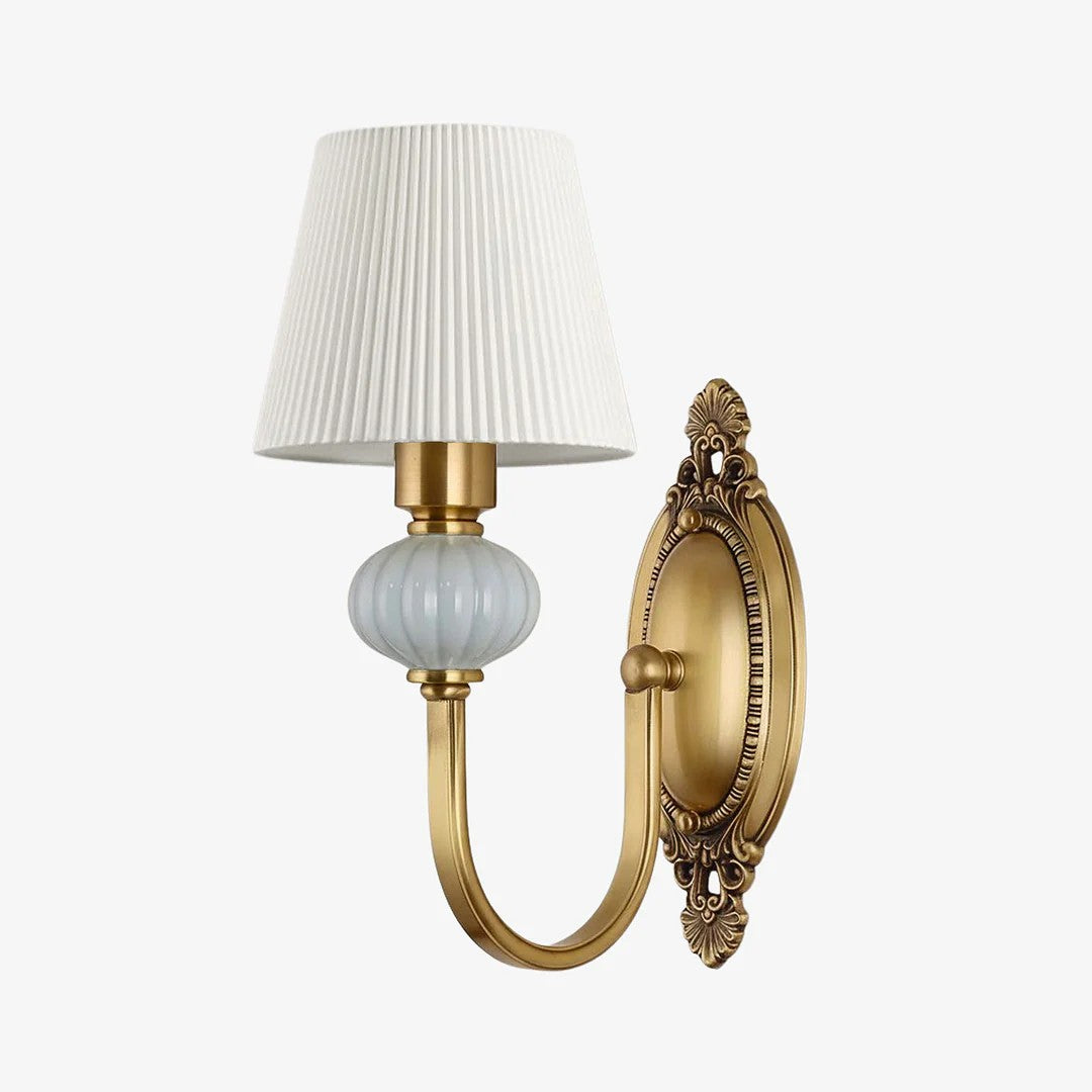 Ceramic Wall Lamp with Fabric Shade - 1 or 2 Light Points - E27 - Various Colors & Styles - Lamylie