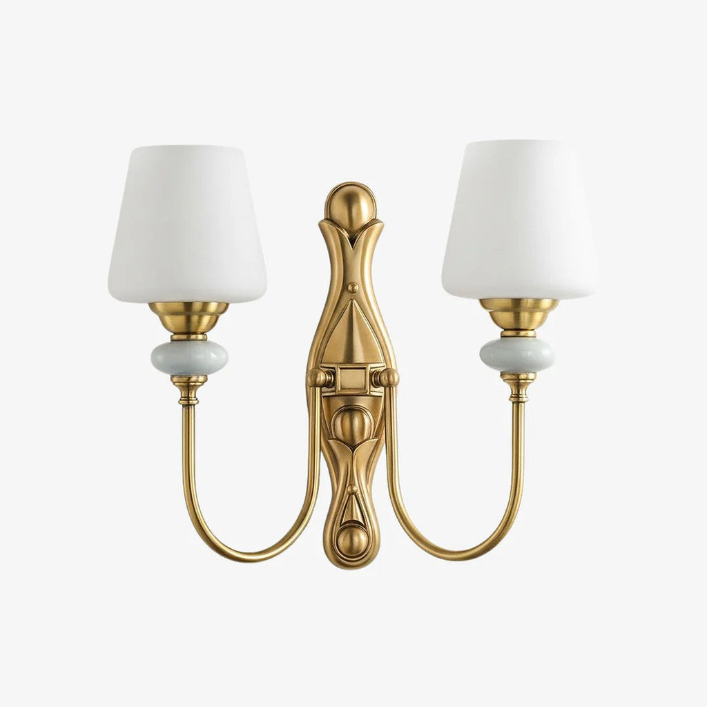 Ceramic Wall Lamp with Fabric Shade - 1 or 2 Light Points - E27 - Various Colors & Styles - Lamylie