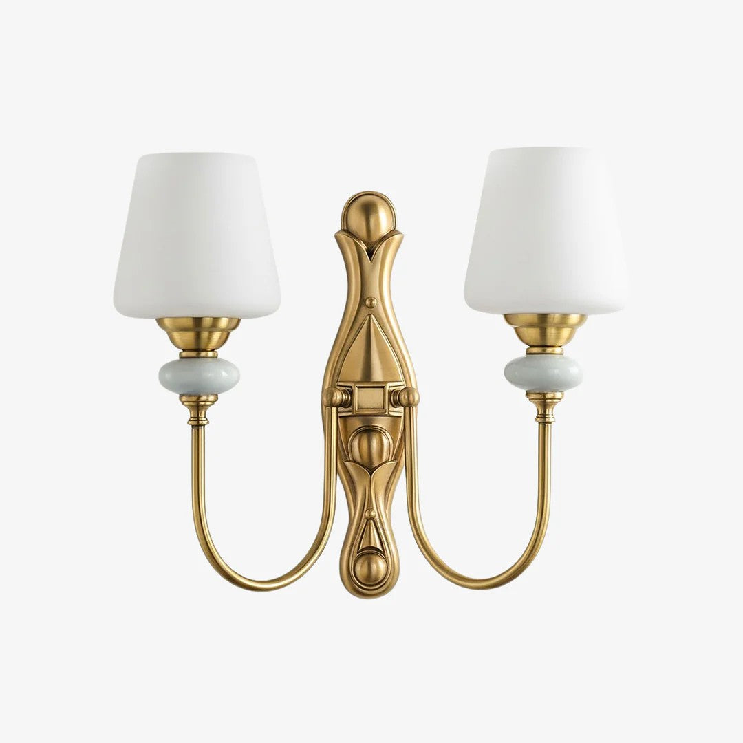 Ceramic Wall Lamp with Fabric Shade - 1 or 2 Light Points - E27 - Various Colors & Styles - Lamylie