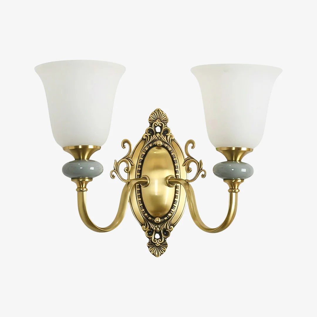 Ceramic Wall Lamp with Fabric Shade - 1 or 2 Light Points - E27 - Various Colors & Styles - Lamylie