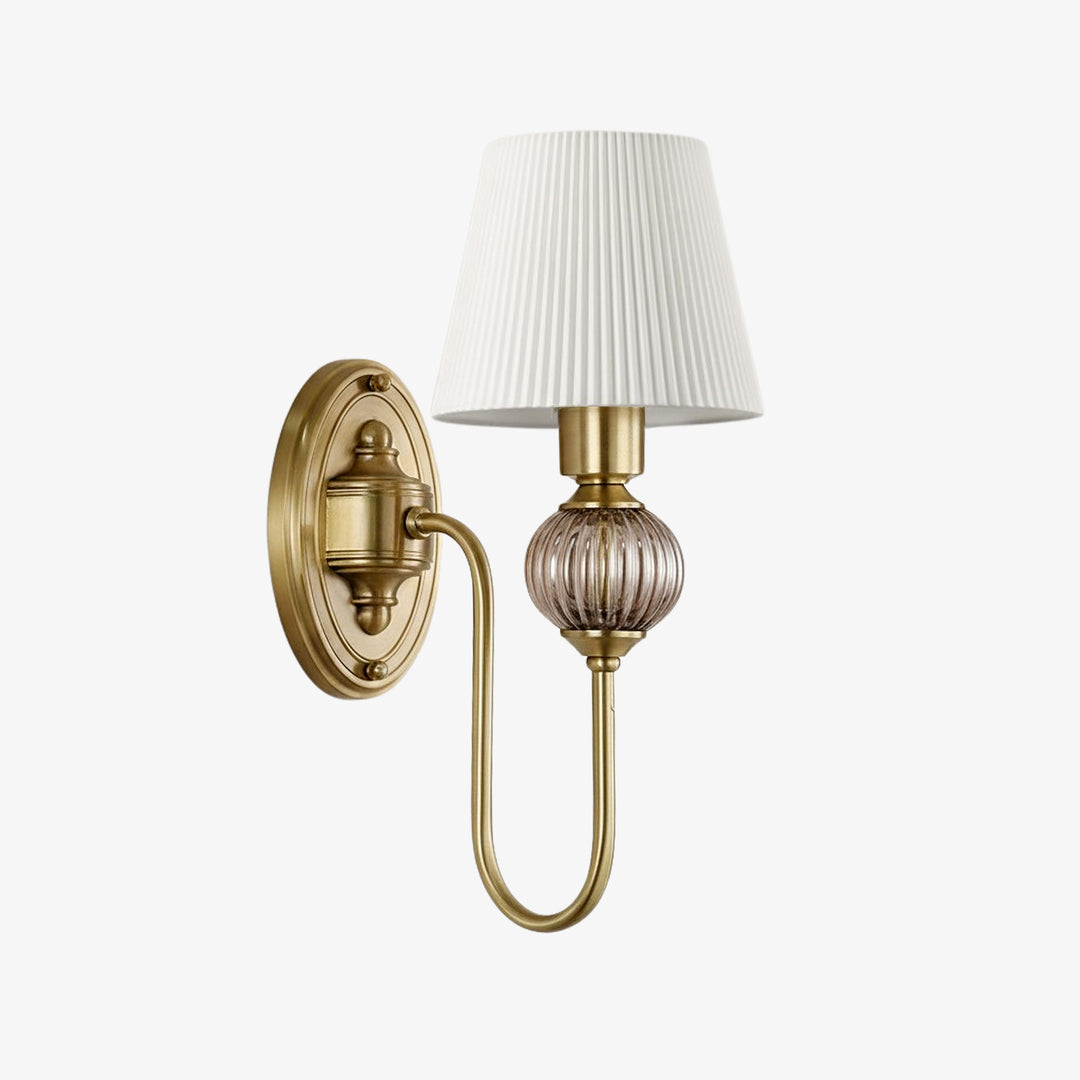 Ceramic Wall Lamp with Fabric Shade - 1 or 2 Light Points - E27 - Various Colors & Styles - Lamylie
