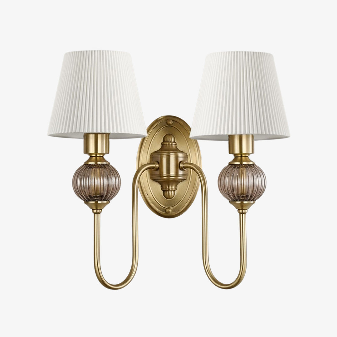 Ceramic Wall Lamp with Fabric Shade - 1 or 2 Light Points - E27 - Various Colors & Styles - Lamylie