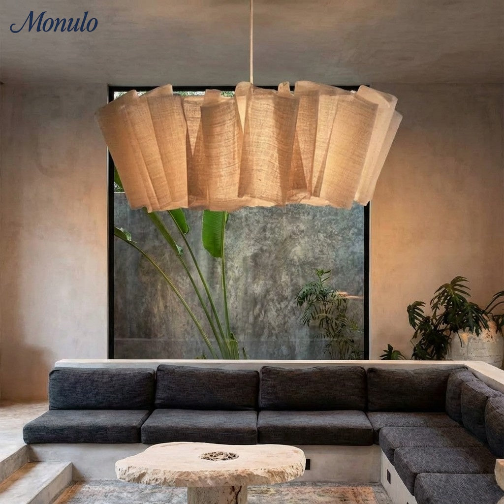 Pleated Fabric Pendant Lamp | Minimalist Scandinavian Lighting for Dining Room & Living Room - Lamylie