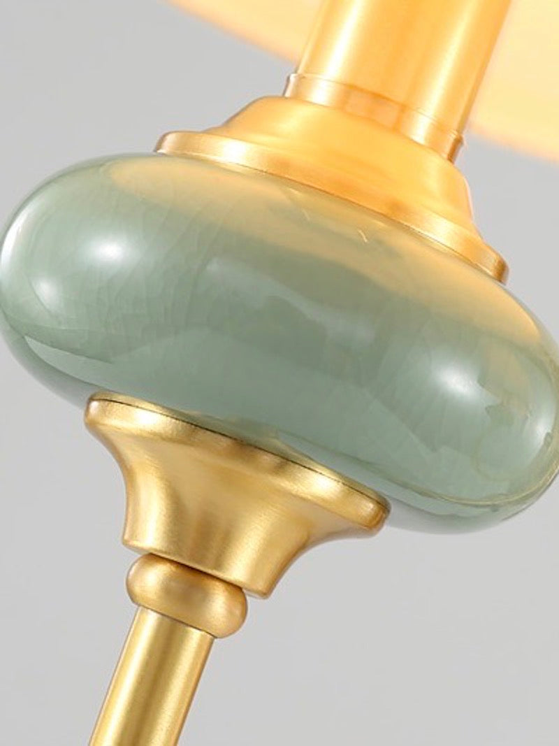 Ceramic Wall Lamp with Fabric Shade - 1 or 2 Light Points - E27 - Various Colors & Styles - Lamylie