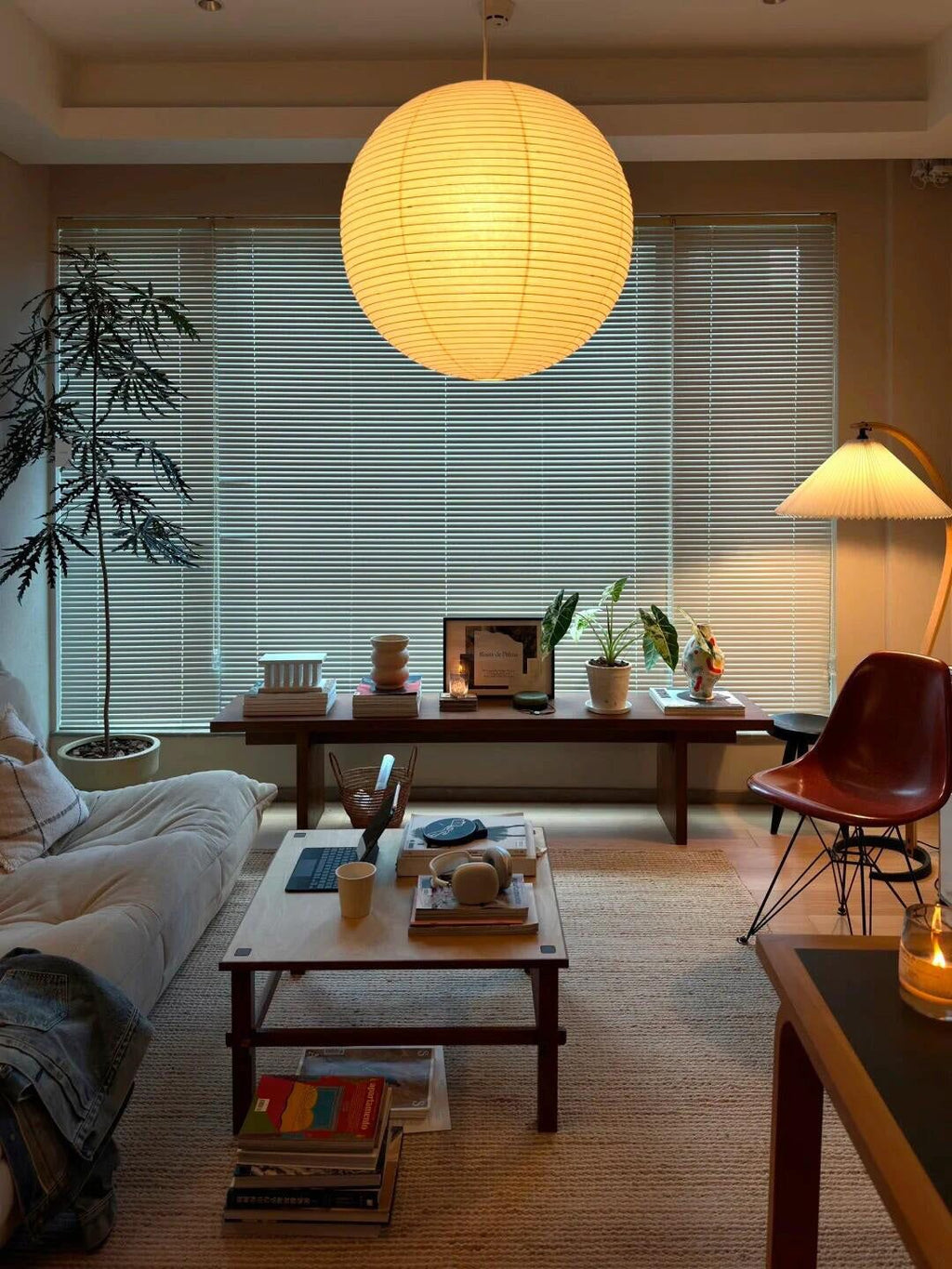 Japanese Mulberry Paper Pendant Lamp — Handmade Washi Lampshade Globe Ambient Lighting - Lamylie