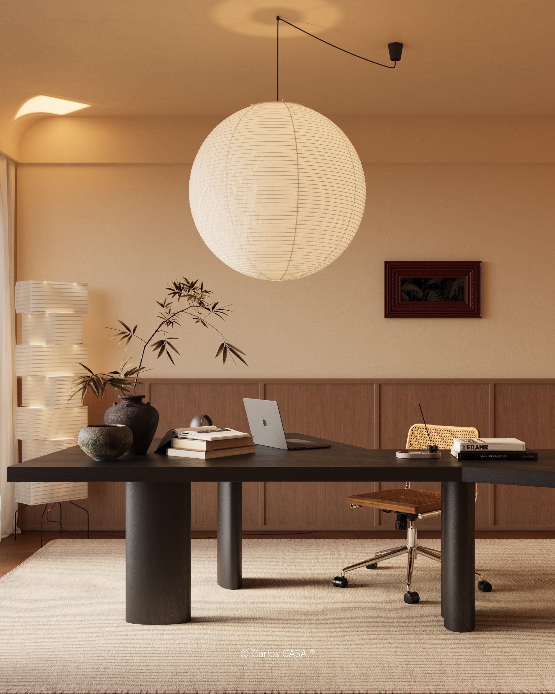 Japanese Mulberry Paper Pendant Lamp — Handmade Washi Lampshade Globe Ambient Lighting - Lamylie