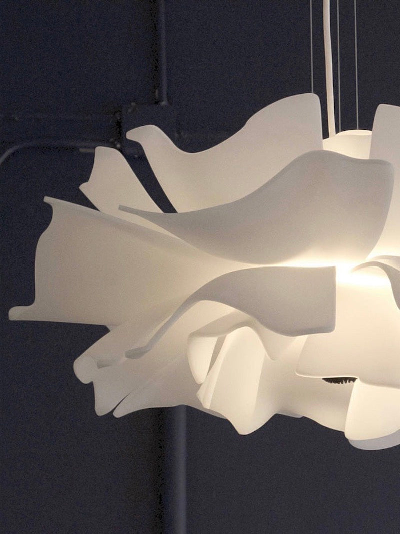 Handmade Acrylic Pendant Lamp Lotus Flower White Scandinavian Design - Lamylie