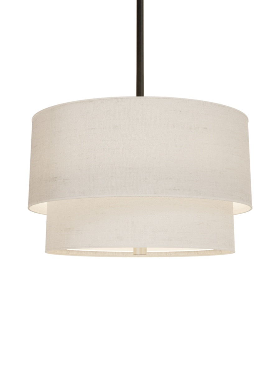 Doppelte Stoff-Trommelpendelleuchte | Moderne Schichtschirm-Deckenlampe für Esszimmer und Wohnzimmer - Lamylie