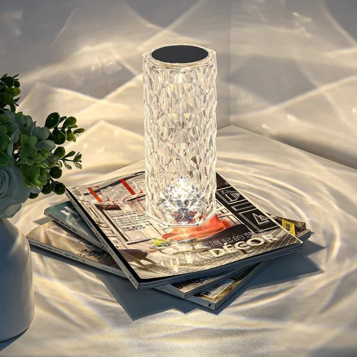 SparklingGlow | LED Crystal Touch Table Lamp with 16 Colors and Remote Control - Lamylie