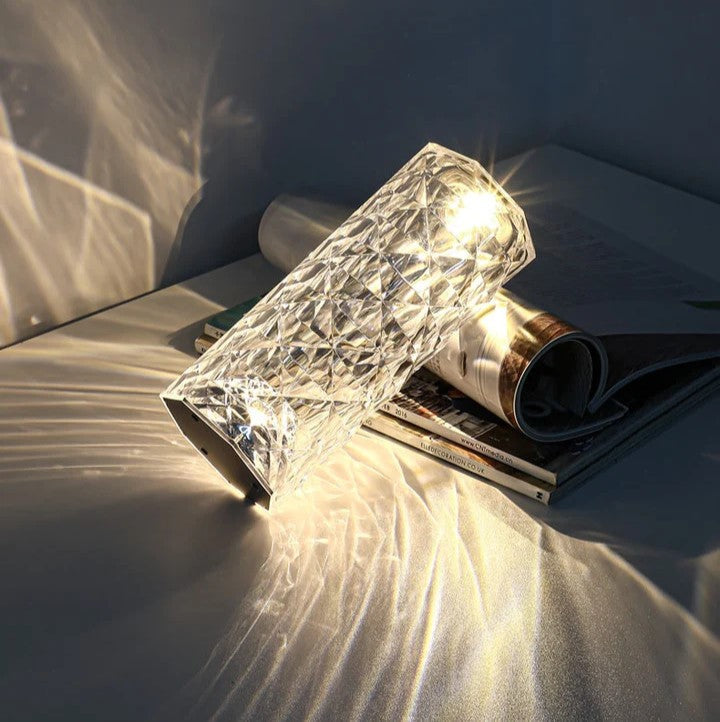 SparklingGlow | LED Crystal Touch Table Lamp with 16 Colors and Remote Control - Lamylie