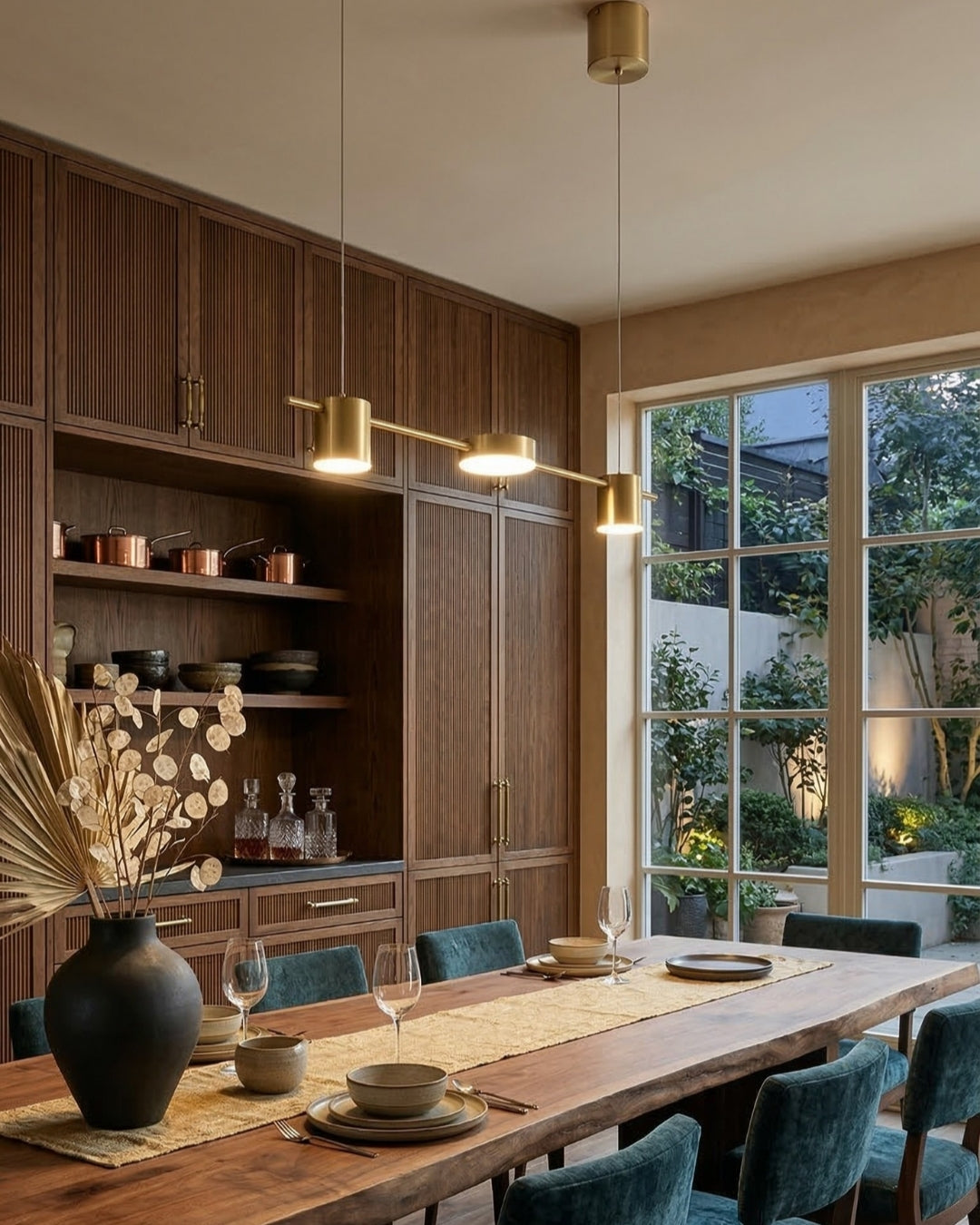 Linear LED Pendant Lamp Helios | Modern Lighting with Metal and Acrylic for Dining Room and Living Room - Lamylie