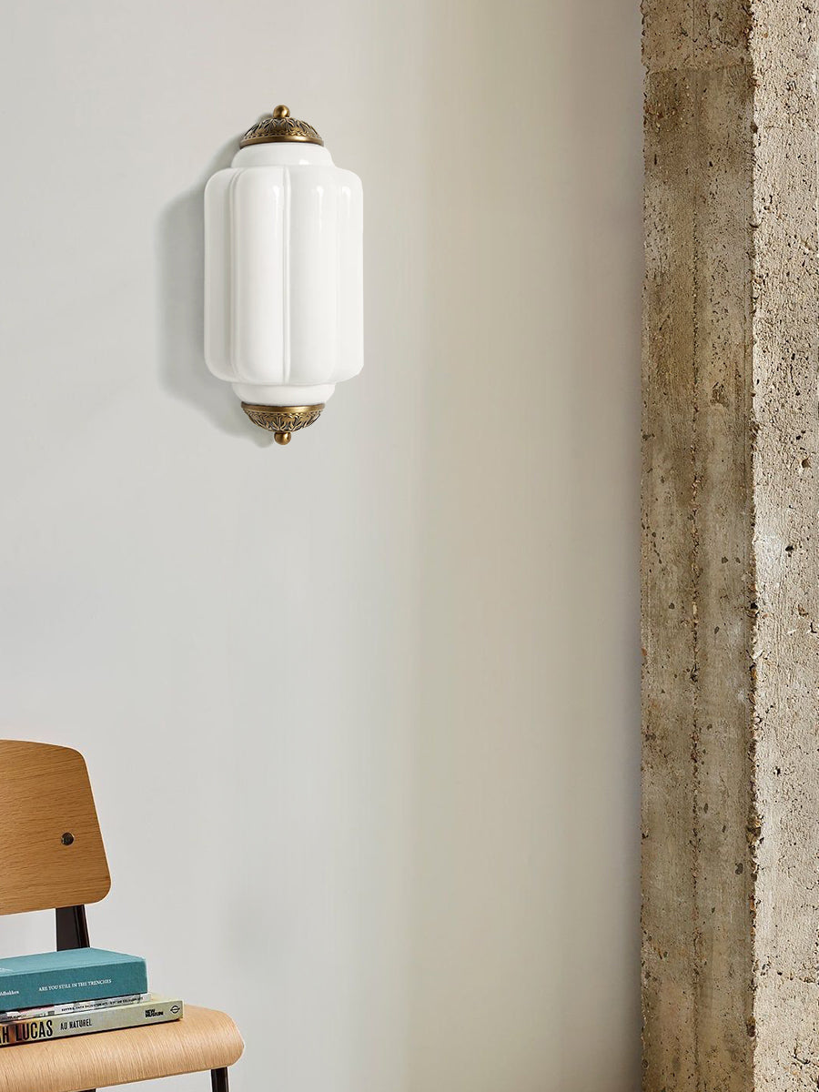 Milk Glass Wall Lamp for Bedroom Hall Scandinavian Style - Lamylie